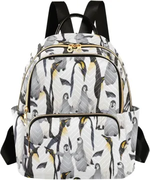 Cute Emperor Penguins Small Backpack Purse for Women Travel Bag Fashion Daypack Back Pack Shoulder Bag