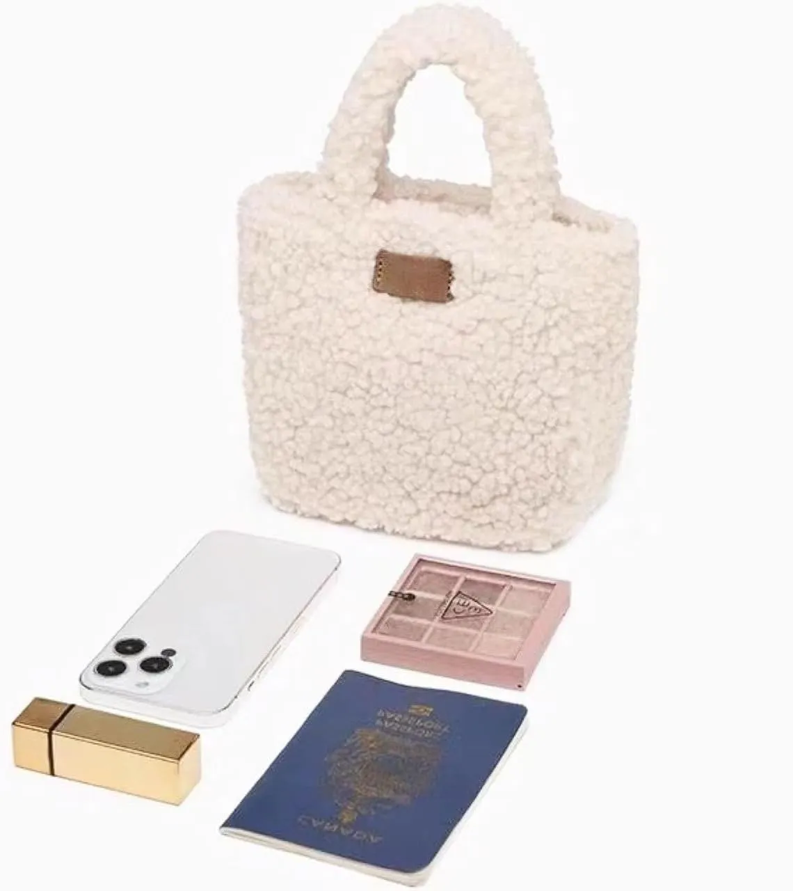 Cute Fluffy Bag for Women Furry Purse Handbags for Girls Fluffy Shoulder Bag Tote Bag School Office Travel Essentials