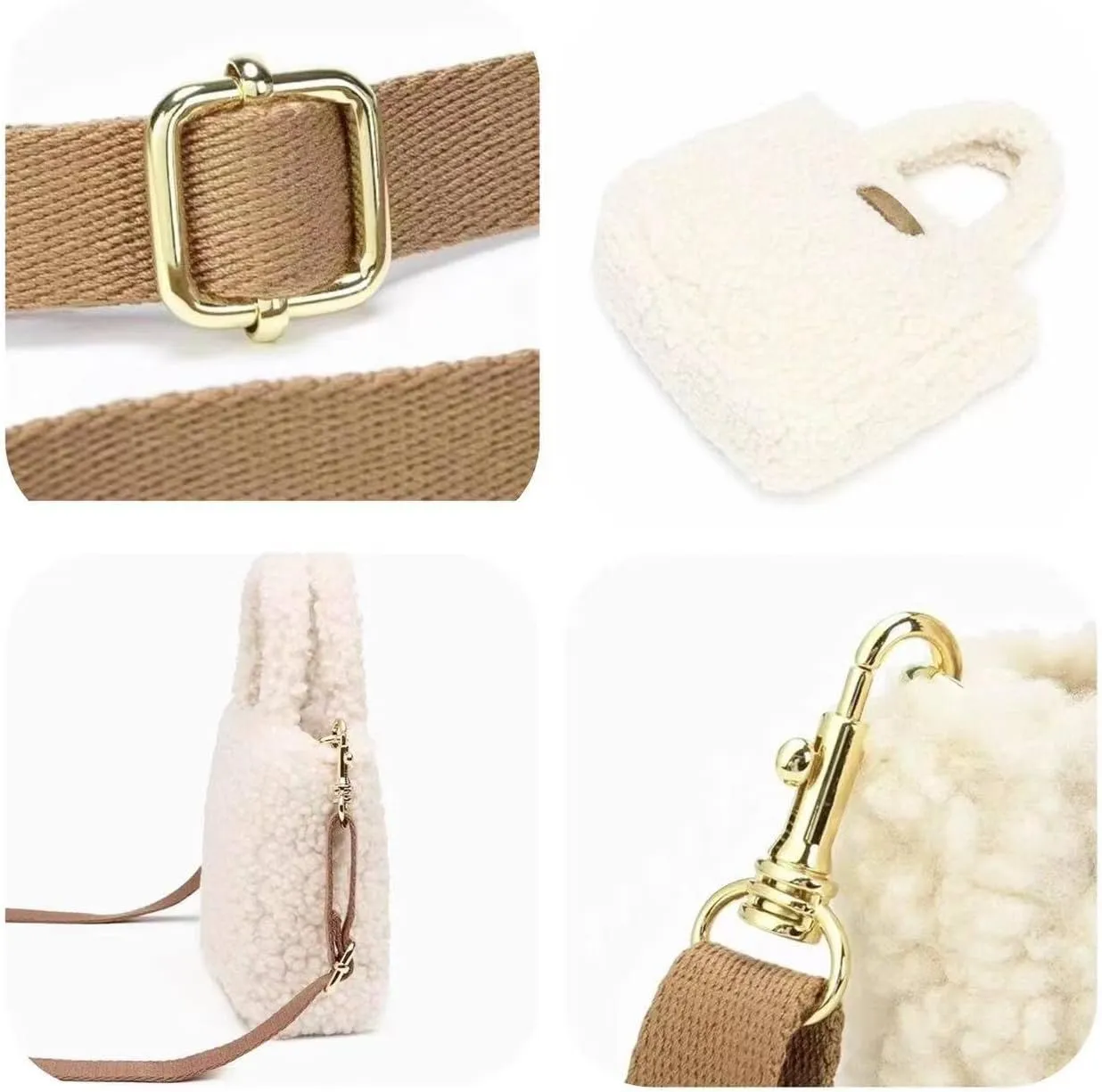 Cute Fluffy Bag for Women Furry Purse Handbags for Girls Fluffy Shoulder Bag Tote Bag School Office Travel Essentials