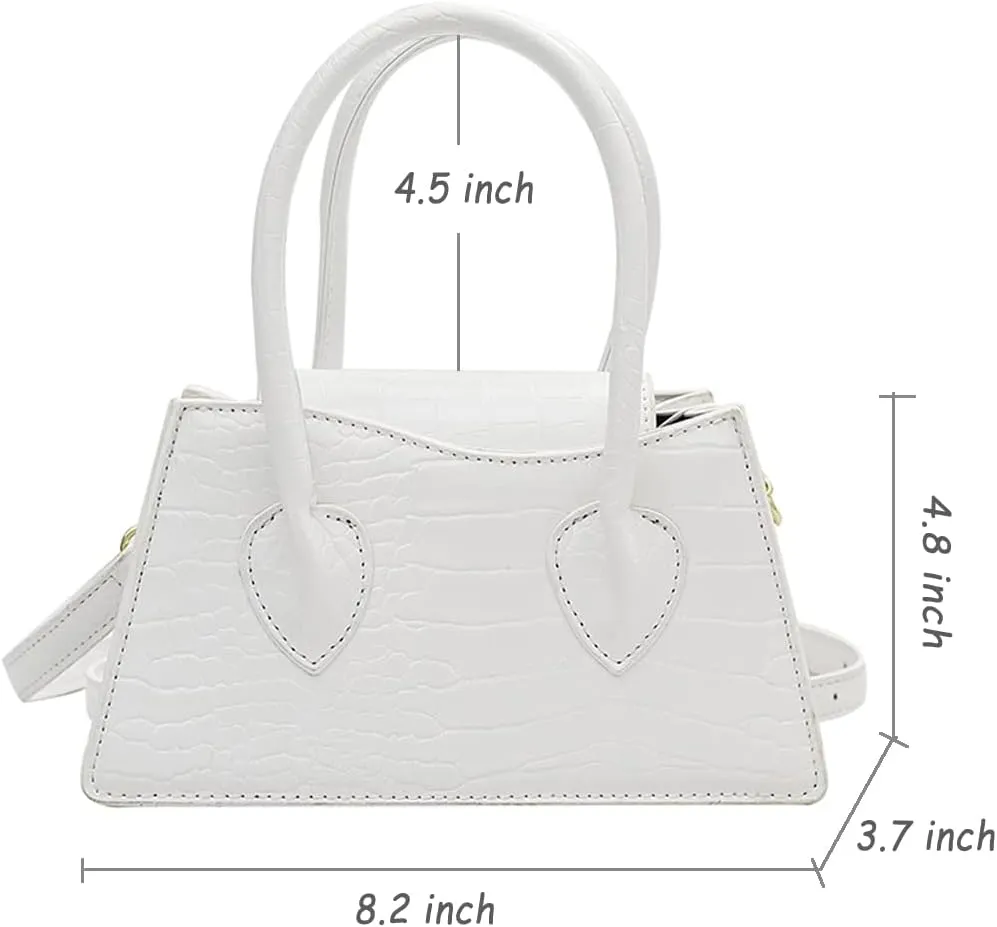 Cute Small Crossbody Purses for Women Girls Trendy Tiny Purse Top Handle Bag Crocodile Satchels Handbag