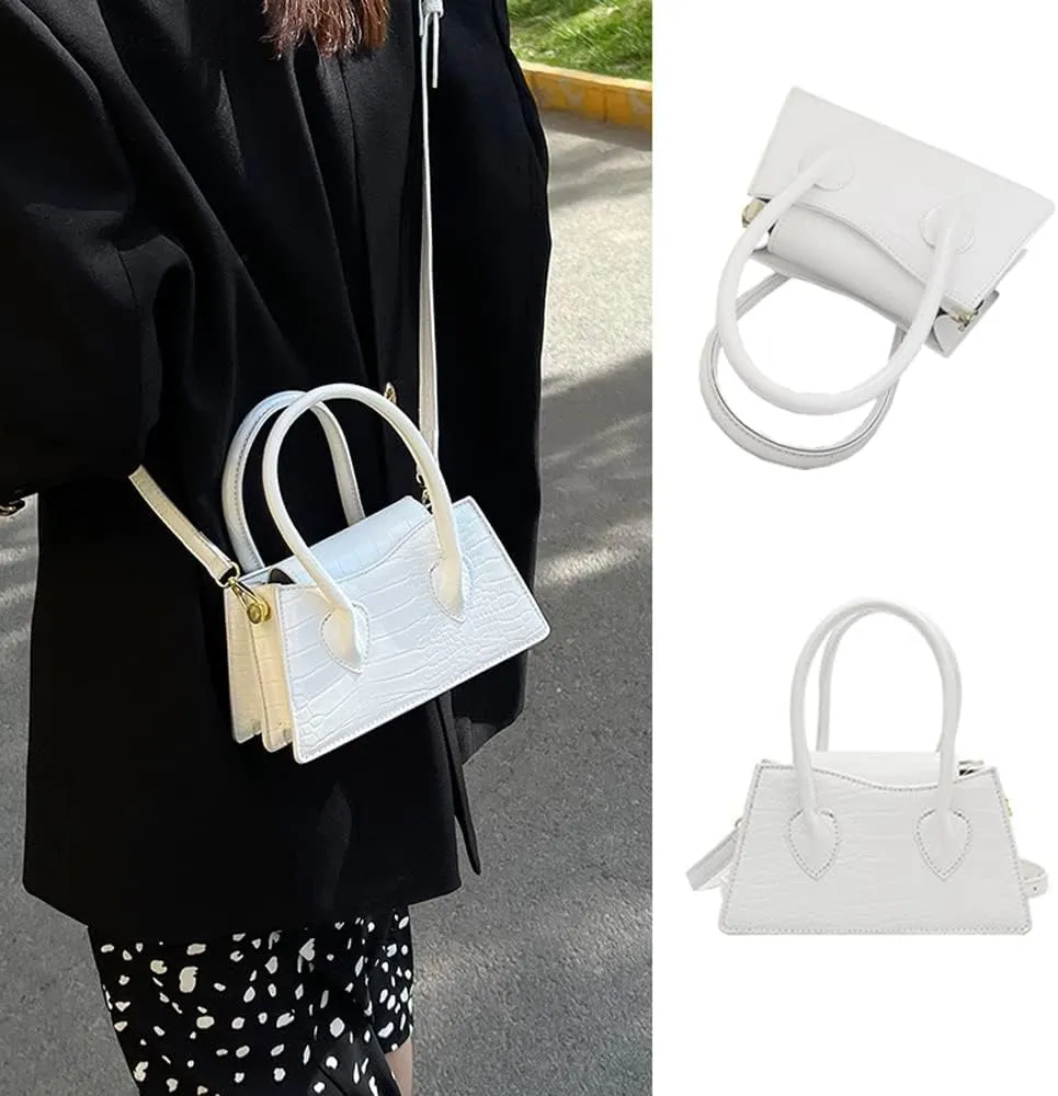 Cute Small Crossbody Purses for Women Girls Trendy Tiny Purse Top Handle Bag Crocodile Satchels Handbag