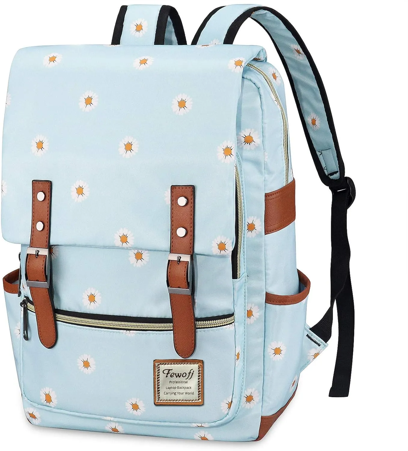 Daisy School Backpack for Girls, 15.6" Laptop Backpacks College School Bookbags Casual Daypack