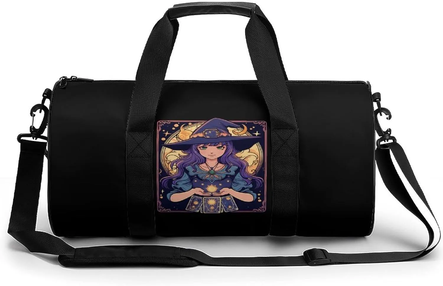 Dark Academia Tarot Card Sun Moon Crystals Witch Gym Bag Workout Sports Bag Lightweight Tote Duffel Bag Travel Weekender Bag for Women Men