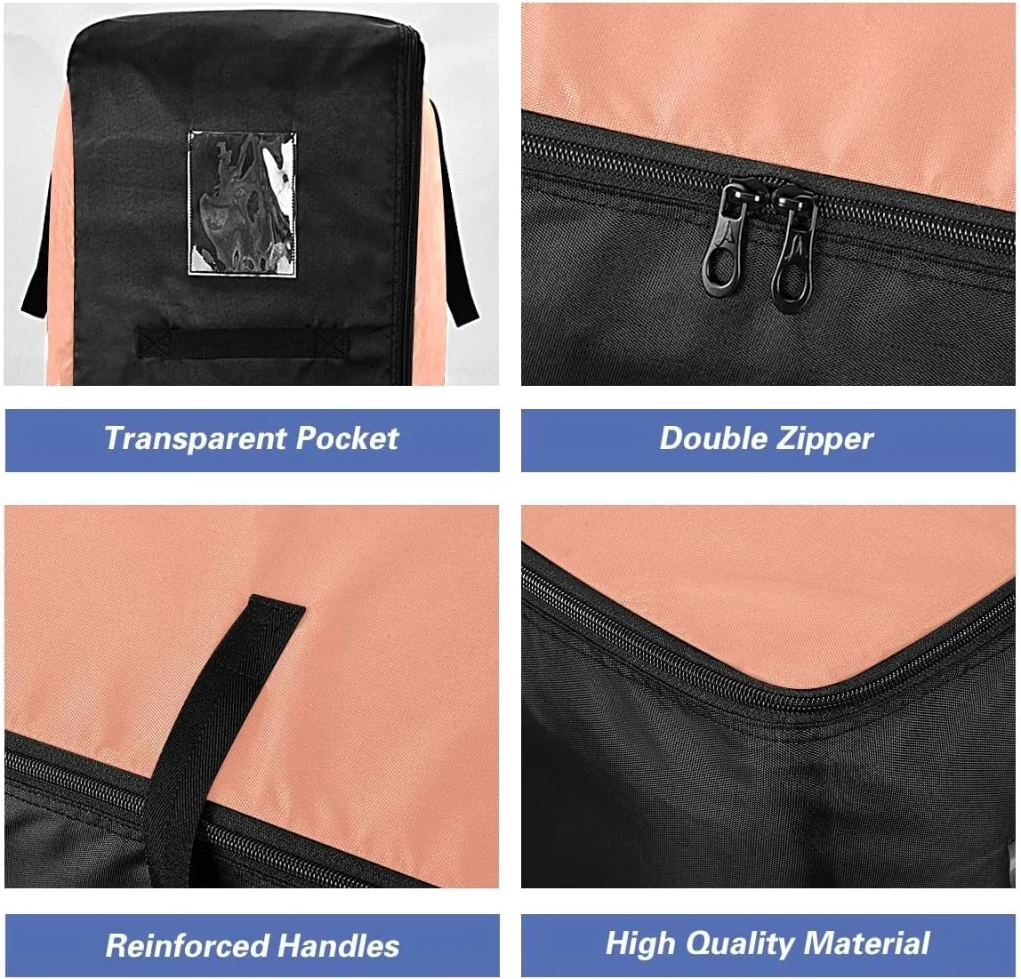 Dark Salmon Storage Bags Extra Large Moving Bags with Strong Zippers and Carrying Handles, Storage Organizer for Clothes, Bedding, Comforter