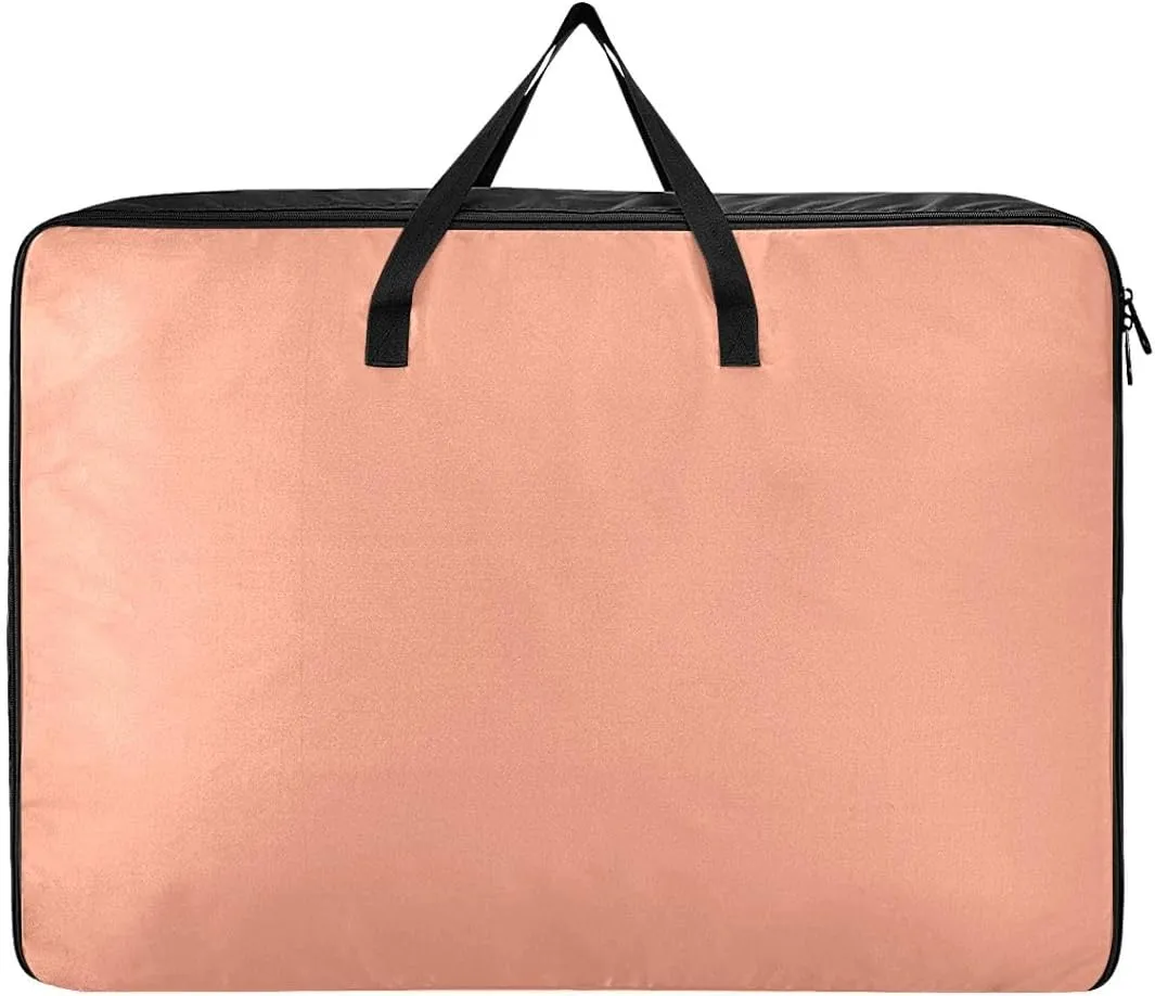 Dark Salmon Storage Bags Extra Large Moving Bags with Strong Zippers and Carrying Handles, Storage Organizer for Clothes, Bedding, Comforter