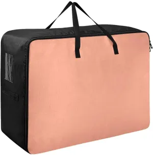 Dark Salmon Storage Bags Extra Large Moving Bags with Strong Zippers and Carrying Handles, Storage Organizer for Clothes, Bedding, Comforter