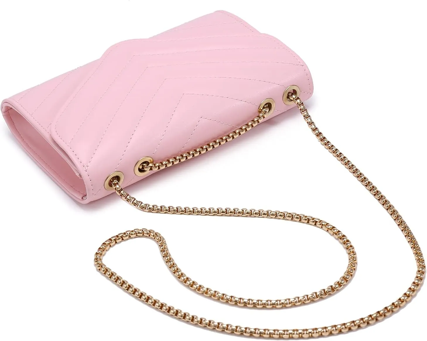 Dasein Women Small Quilted Crossbody Bags Stylish Designer Evening Bag Clutch Purses and Handbags with Chain Shoulder Strap