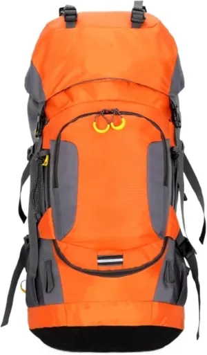 Daypack Climbing Touring 60L Outdoor Hiking Backpack Rucksack Travel Mountaineering Bag Hiking 25inch Camping Backpack Outdoor Sport Travel(Orange)