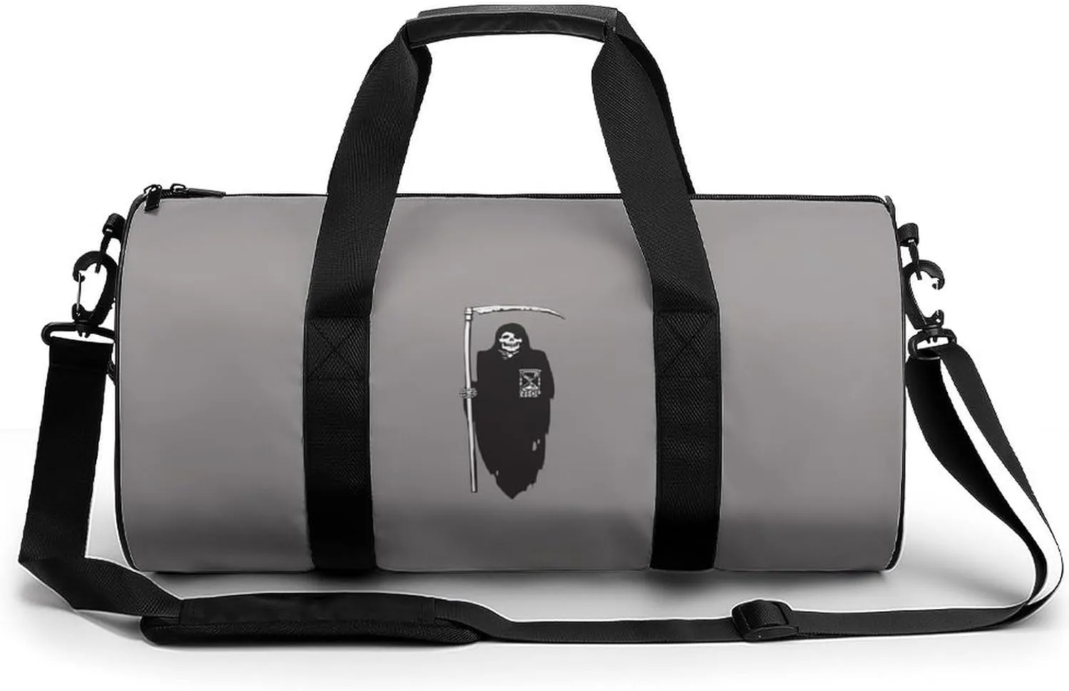 Death Scythe Grim Reaper Cylindrical Gym Duffle Bag Foldable Weekender Bags Lightweight Travel Handbag, 202405096
