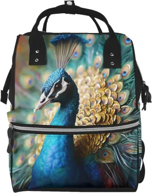 Diaper Bag Backpack Beautiful peacock Nappy Backpack Maternity Baby Nappy Bag Changing Bags for Travel