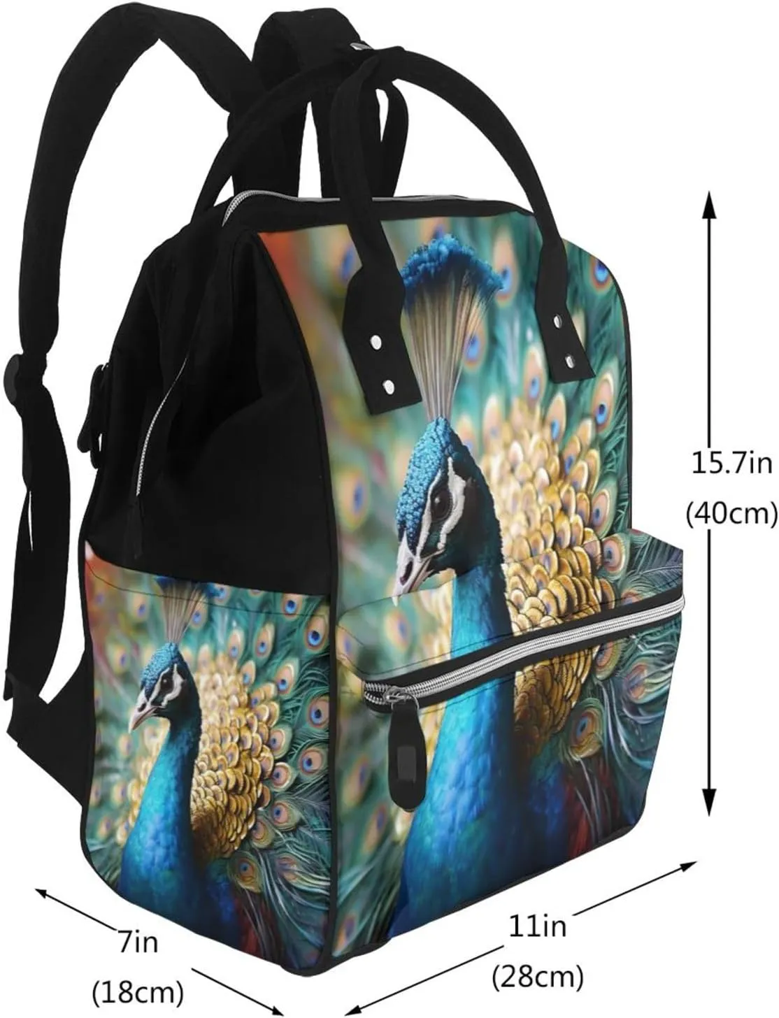 Diaper Bag Backpack Beautiful peacock Nappy Backpack Maternity Baby Nappy Bag Changing Bags for Travel