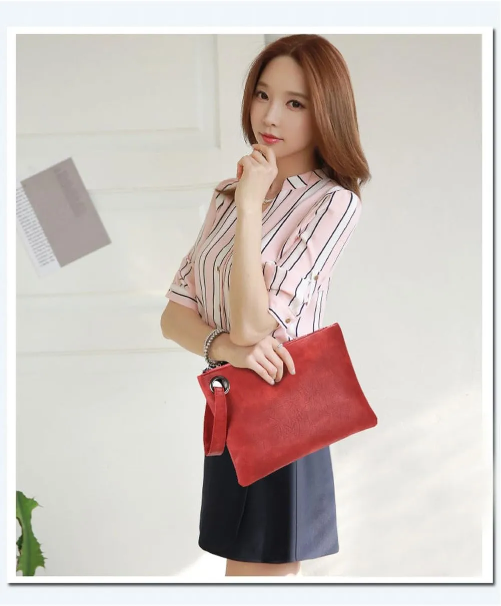 DIHKLCIO Evening Bags Purse Envelop Clutch Chain Shoulder Womens Wristlet Handbag Foldover Pouch black