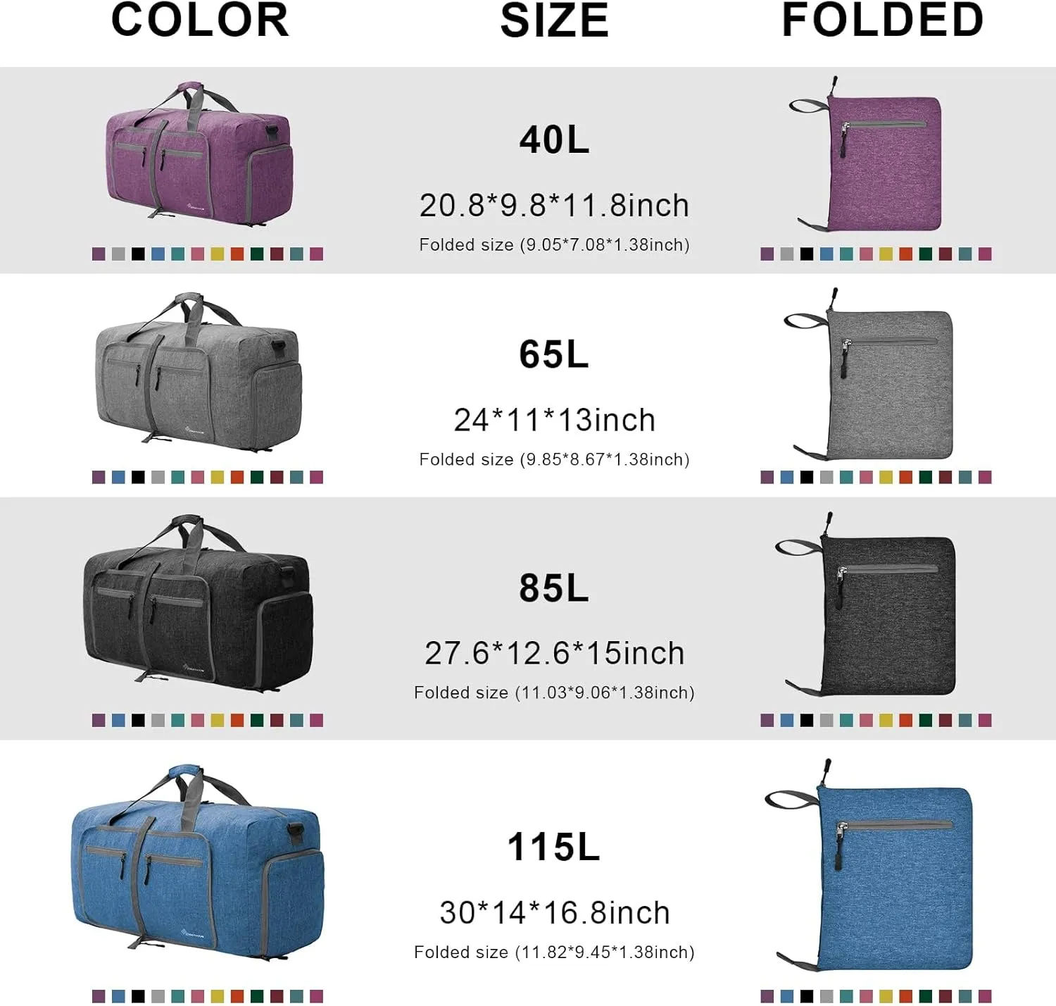 Dimayar 85L Travel Duffle Bag - Foldable Duffel Bag with Shoes Compartment - Overnight Bags Waterproof & Tear Resistant(Blue)
