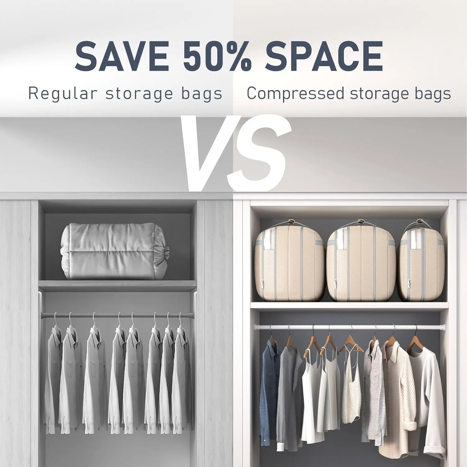 DIMJ Compression Moving Bags - Extra Large Heavy Duty Comforter Storage Bag with Window, Packing Totes With Strong Handles & Zipper, Space Saving Box Containers For Blanket, Clothes, Bedding, 2 Pack