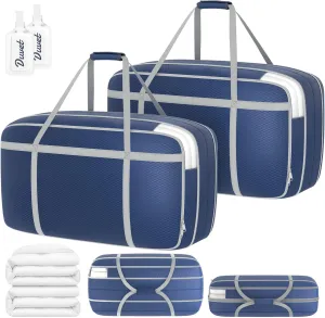 DIMJ Compression Moving Bags - Extra Large Heavy Duty Comforter Storage Bag with Window, Packing Totes With Strong Handles & Zipper, Space Saving Box Containers For Blanket, Clothes, Bedding, 2 Pack