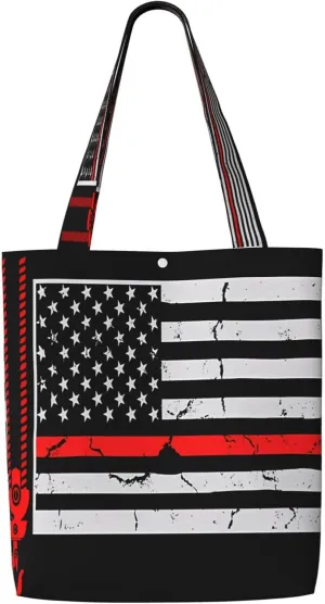 Dirt Bike Racing Motocross Race American Flag Canvas Totes Bag Shoulder Bags Shopping Crossbody 13.8 X 15.4 inch