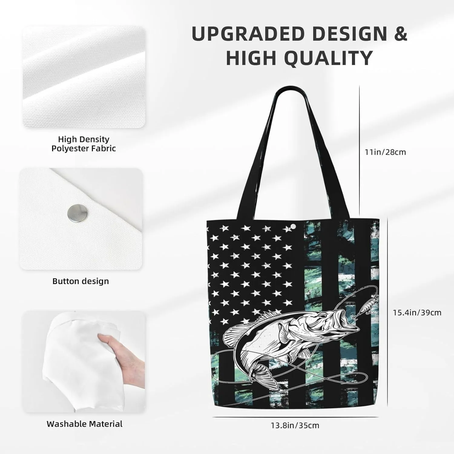 Dirt Bike Racing Motocross Race American Flag Canvas Totes Bag Shoulder Bags Shopping Crossbody 13.8 X 15.4 inch