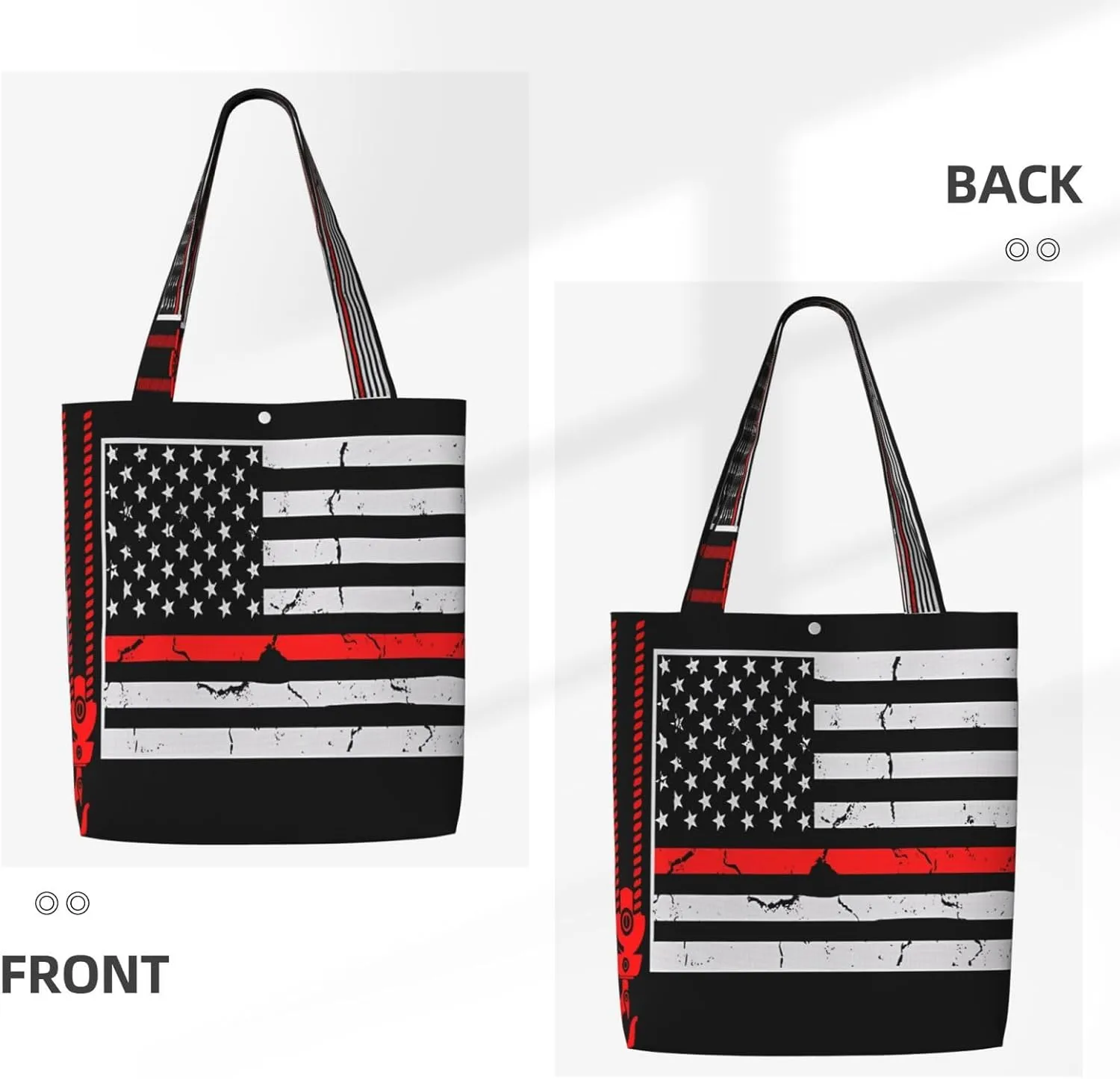 Dirt Bike Racing Motocross Race American Flag Canvas Totes Bag Shoulder Bags Shopping Crossbody 13.8 X 15.4 inch