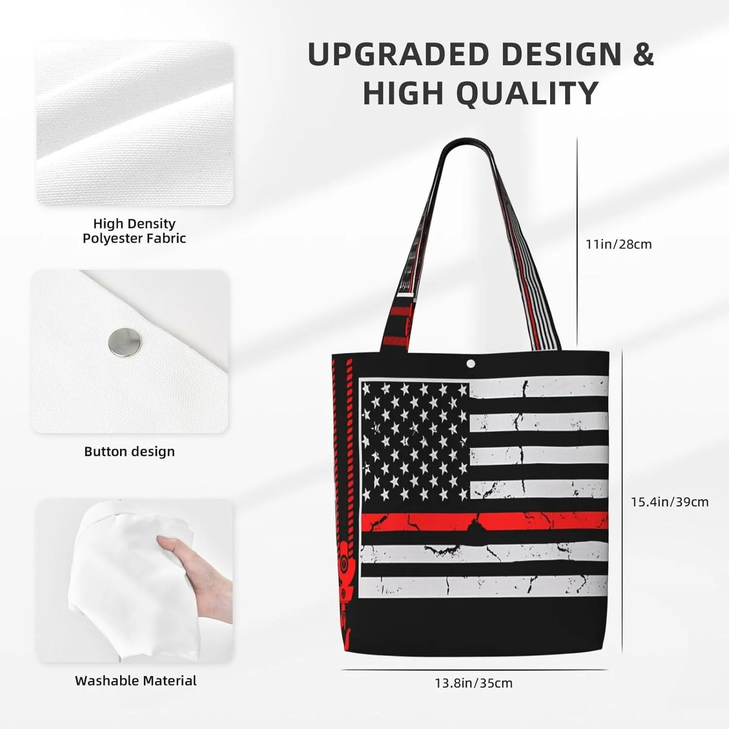 Dirt Bike Racing Motocross Race American Flag Canvas Totes Bag Shoulder Bags Shopping Crossbody 13.8 X 15.4 inch