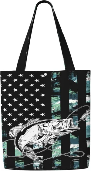 Dirt Bike Racing Motocross Race American Flag Canvas Totes Bag Shoulder Bags Shopping Crossbody 13.8 X 15.4 inch
