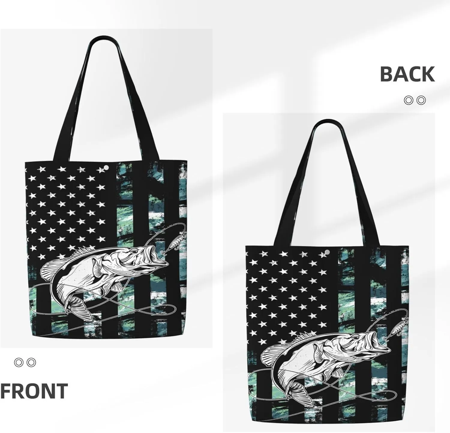 Dirt Bike Racing Motocross Race American Flag Canvas Totes Bag Shoulder Bags Shopping Crossbody 13.8 X 15.4 inch