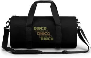 Disco Repeat Cylindrical Gym Duffle Bag Foldable Weekender Bags Lightweight Travel Handbag