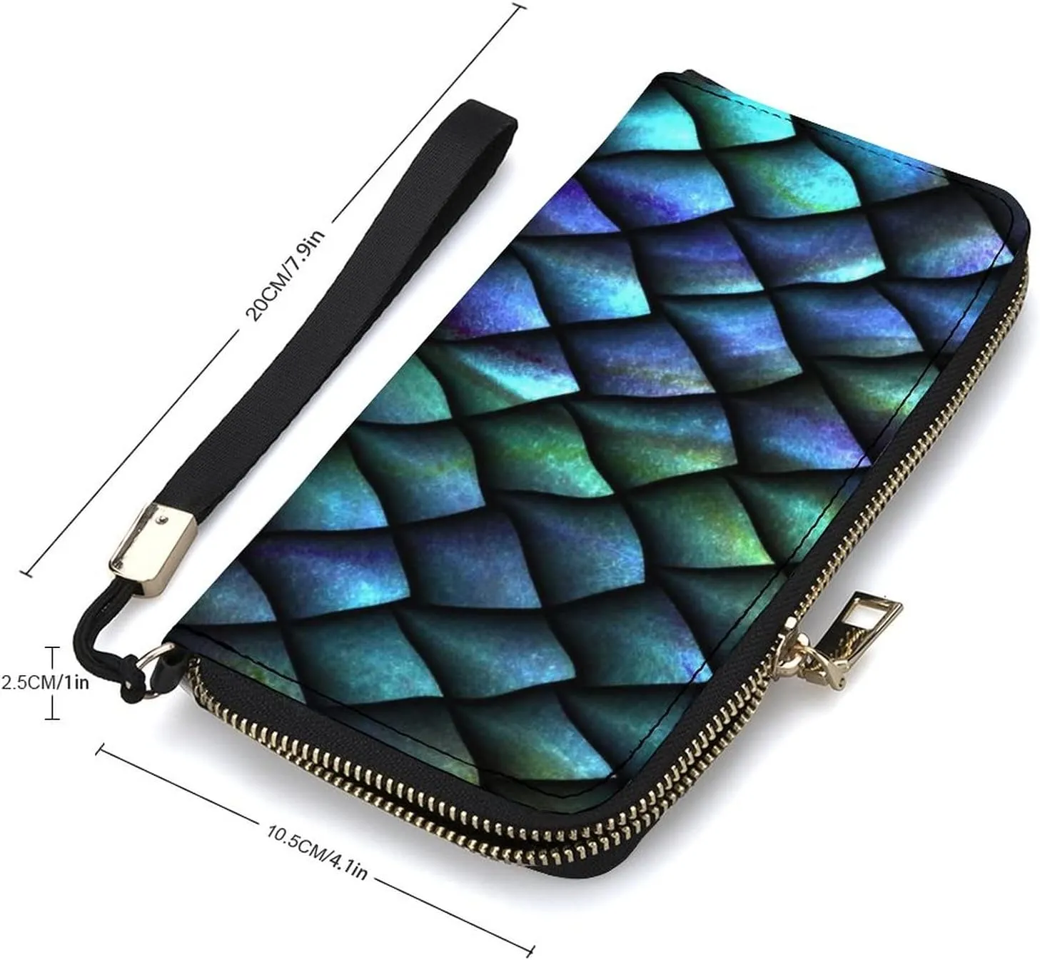 Donnapink Long Clutch Wallet, Long Handbag with Wristlet Strap, PU Leather Zip Purse