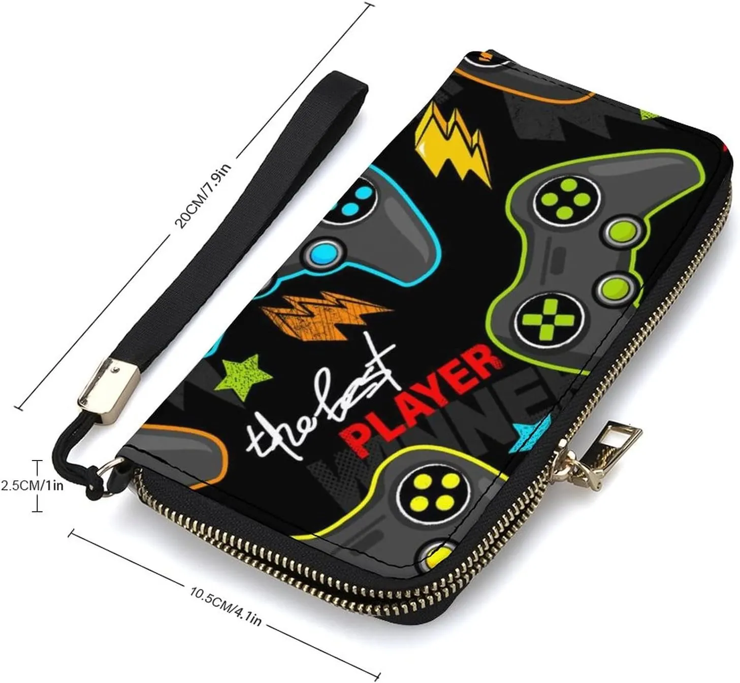 Donnapink Long Clutch Wallet, Long Handbag with Wristlet Strap, PU Leather Zip Purse