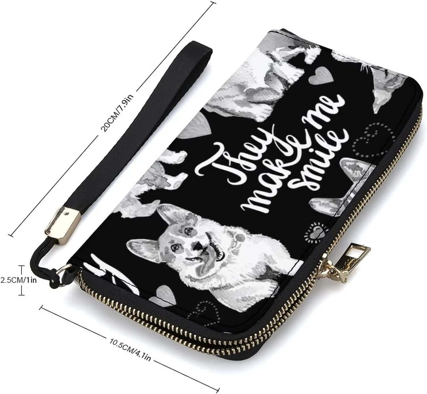 Donnapink Long Clutch Wallet, Long Handbag with Wristlet Strap, PU Leather Zip Purse