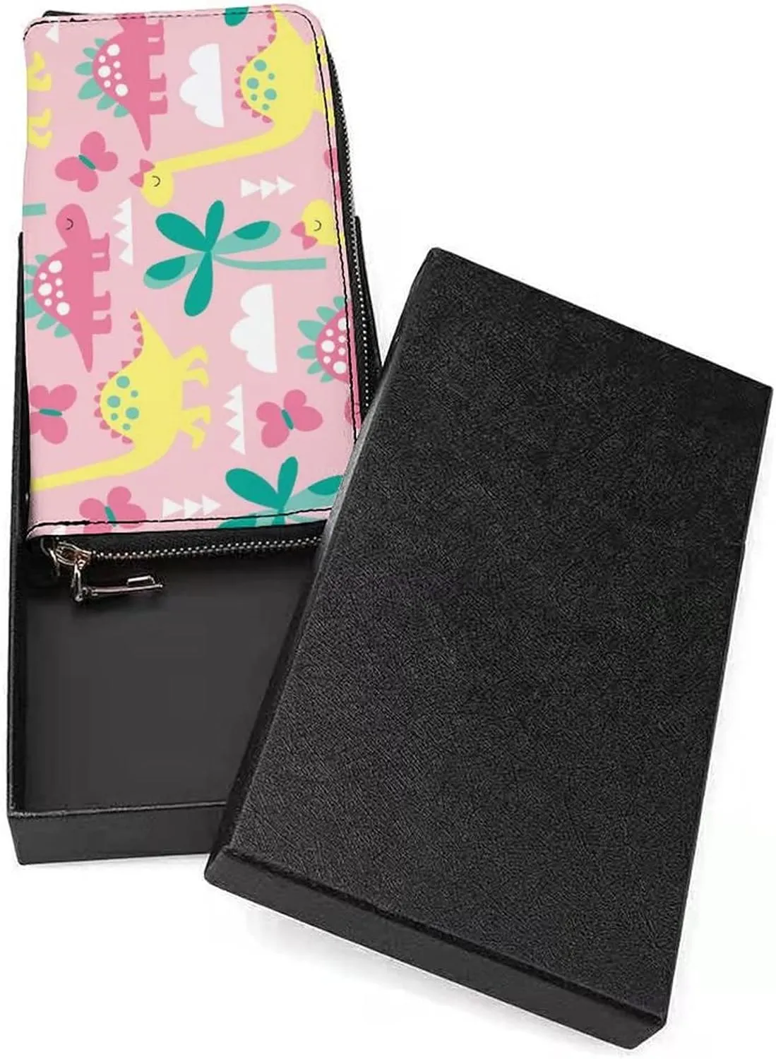 Donnapink Long Clutch Wallet, Long Handbag with Wristlet Strap, PU Leather Zip Purse