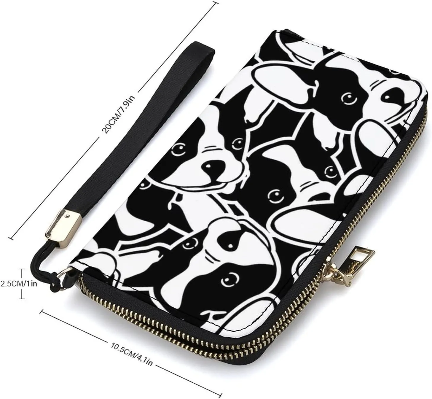 Donnapink Long Clutch Wallet, Long Handbag with Wristlet Strap, PU Leather Zip Purse