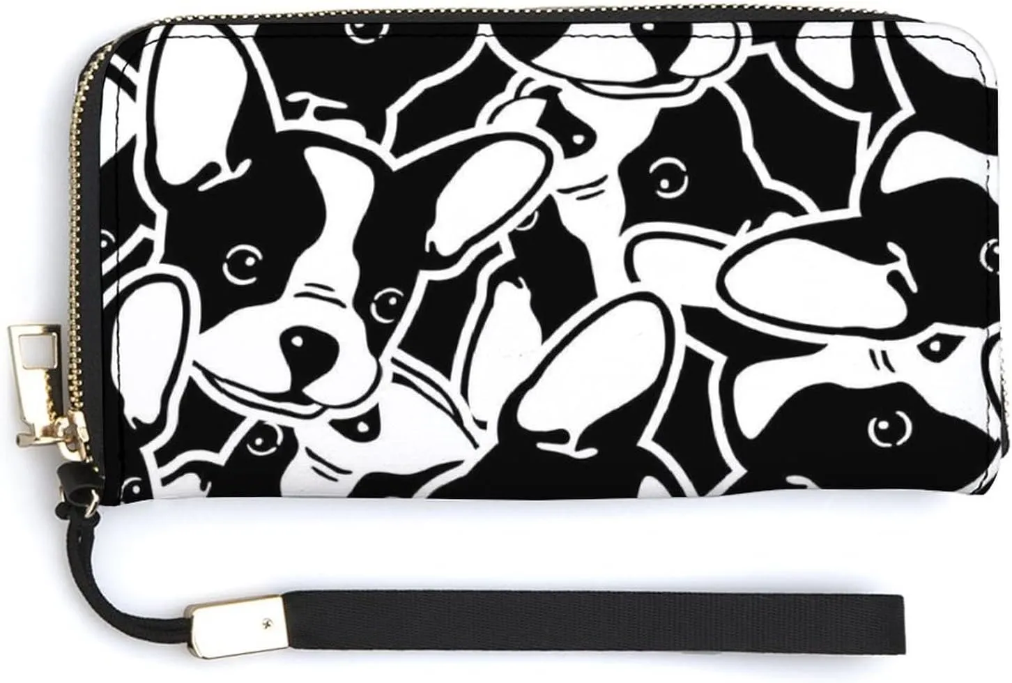 Donnapink Long Clutch Wallet, Long Handbag with Wristlet Strap, PU Leather Zip Purse