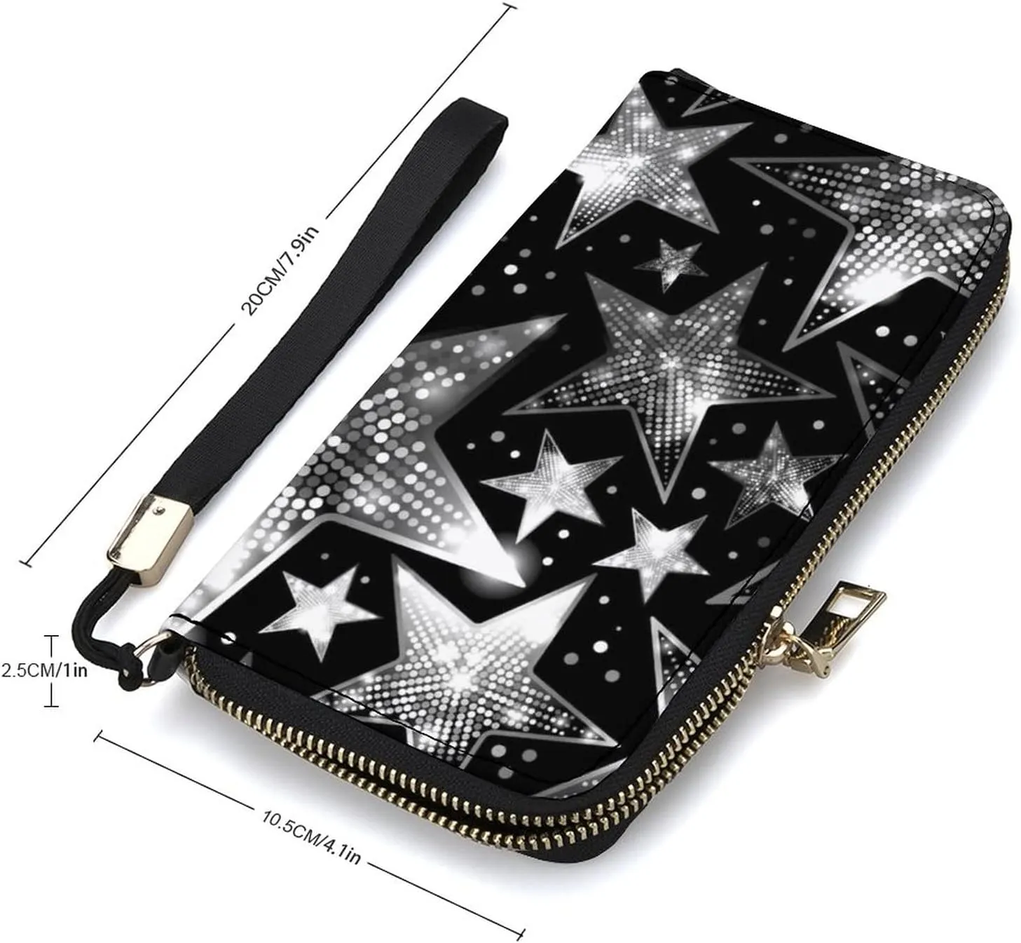 Donnapink Long Clutch Wallet, Long Handbag with Wristlet Strap, PU Leather Zip Purse