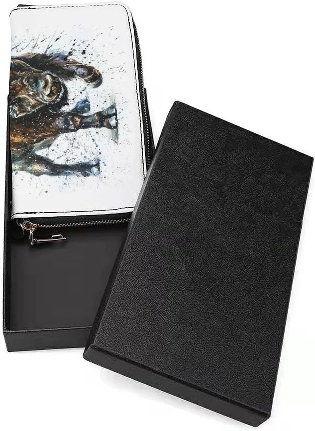 Donnapink Long Clutch Wallet, Long Handbag with Wristlet Strap, PU Leather Zip Purse