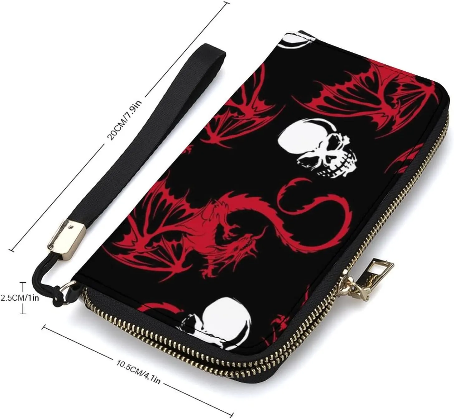 Donnapink Long Clutch Wallet, Long Handbag with Wristlet Strap, PU Leather Zip Purse