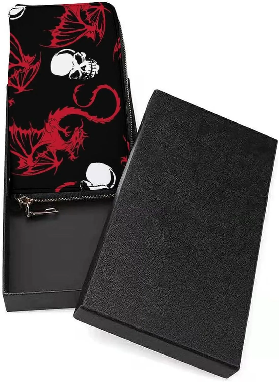 Donnapink Long Clutch Wallet, Long Handbag with Wristlet Strap, PU Leather Zip Purse
