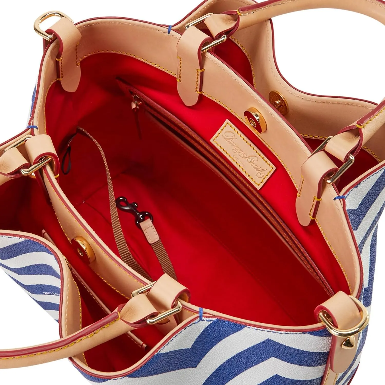 Dooney & Bourke Satchel Bags for Women, Chevron Brenna Women's Satchel Handbag with Removable Crossbody Bag Strap