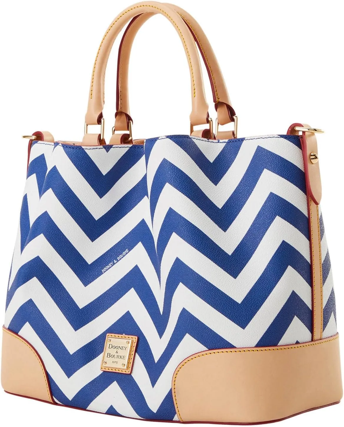 Dooney & Bourke Satchel Bags for Women, Chevron Brenna Women's Satchel Handbag with Removable Crossbody Bag Strap
