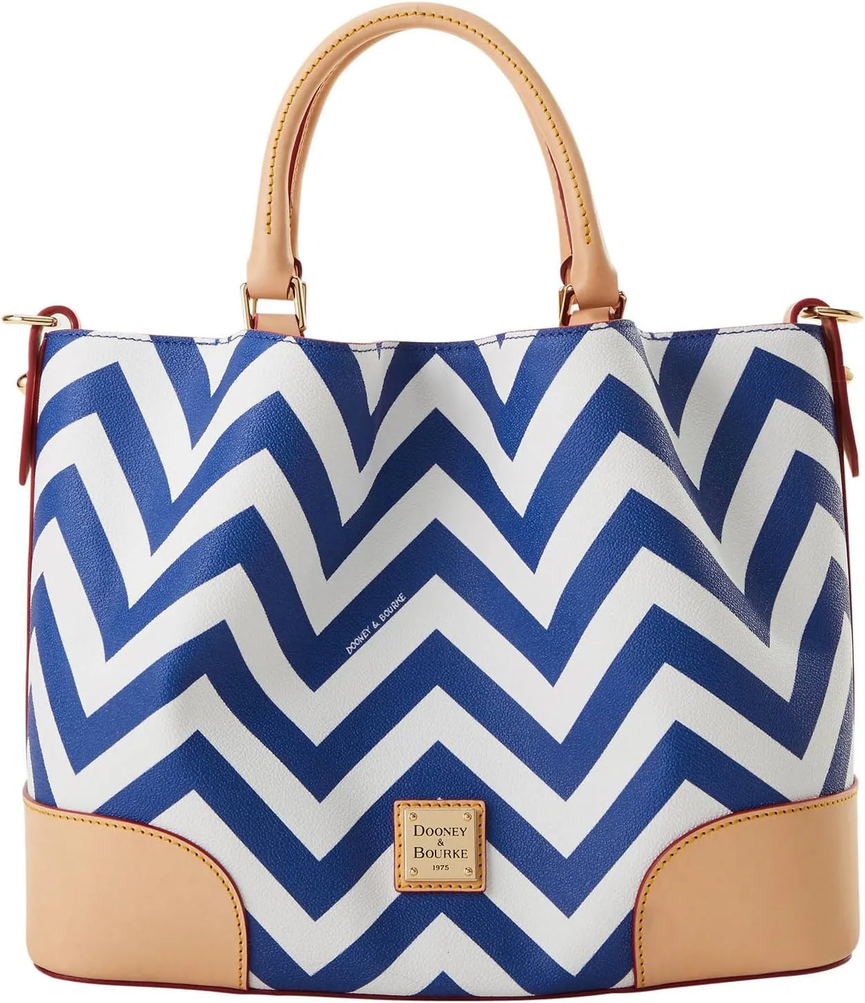 Dooney & Bourke Satchel Bags for Women, Chevron Brenna Women's Satchel Handbag with Removable Crossbody Bag Strap