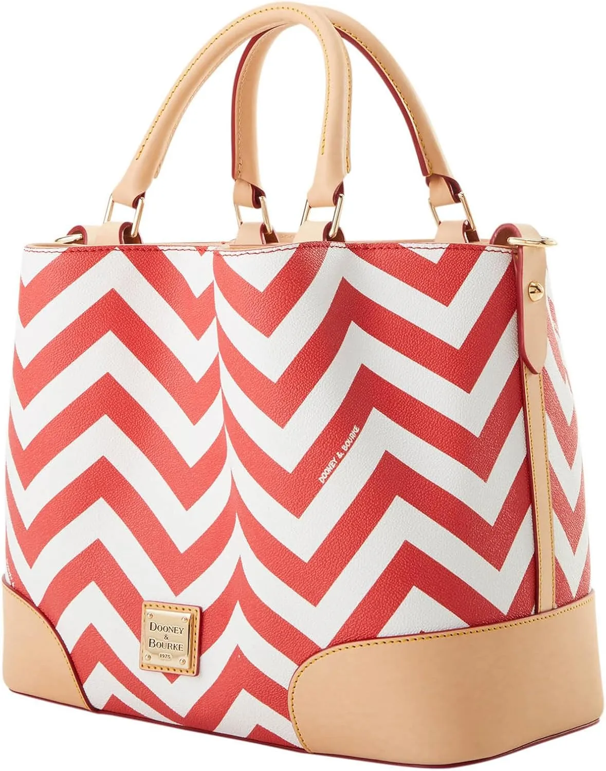 Dooney & Bourke Satchel Bags for Women, Chevron Brenna Women's Satchel Handbag with Removable Crossbody Bag Strap