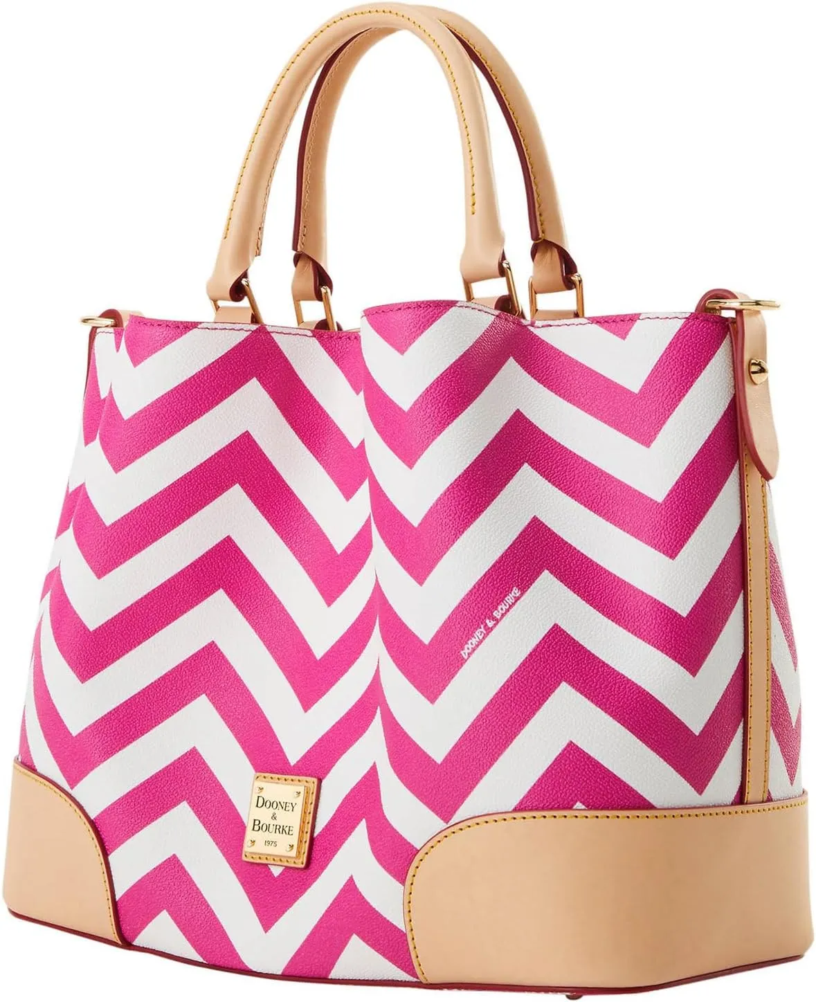 Dooney & Bourke Satchel Bags for Women, Chevron Brenna Women's Satchel Handbag with Removable Crossbody Bag Strap