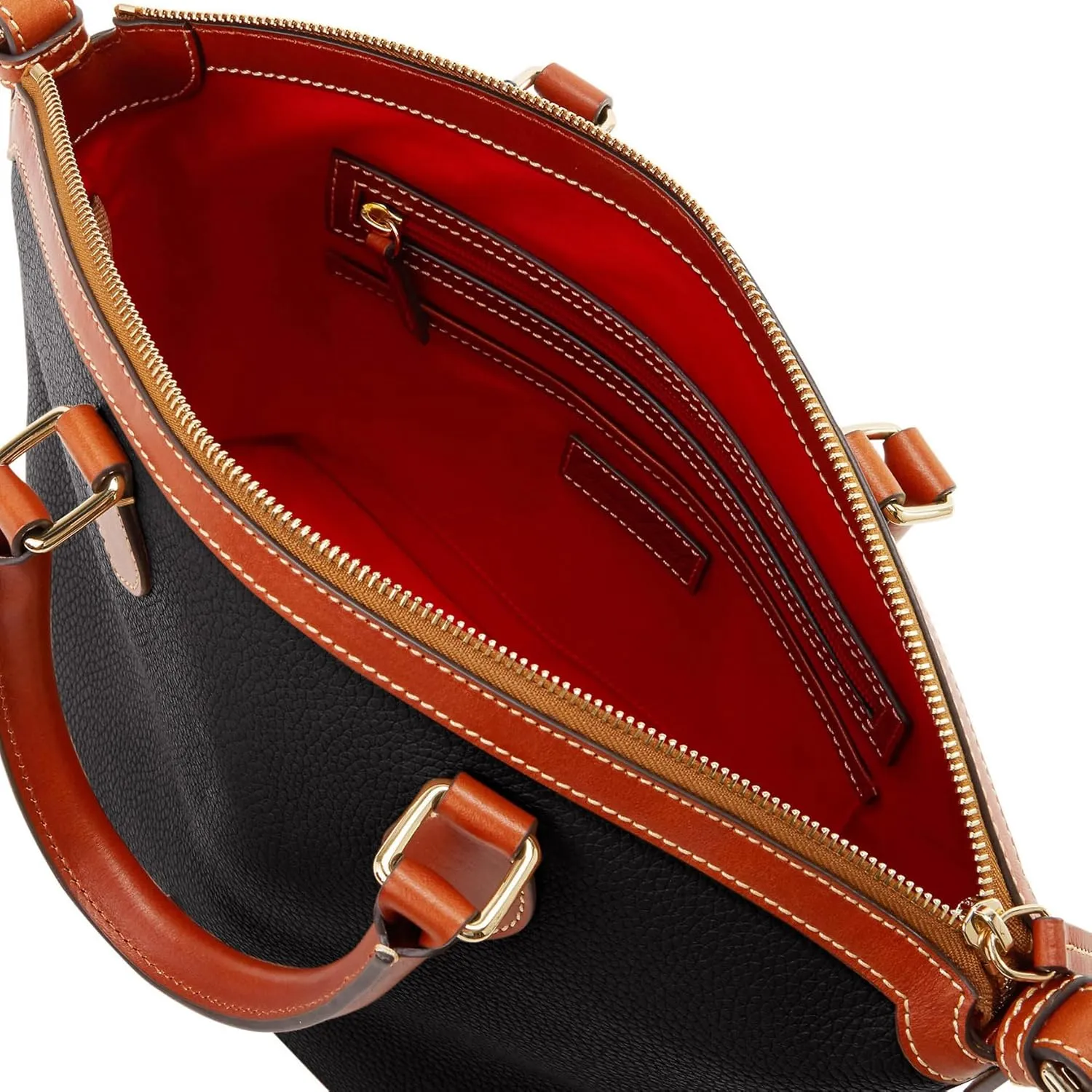 Dooney & Bourke Satchel Handbags for Women, Domed Leather Satchel Bag with Top Handles and Removable Crossbody Strap