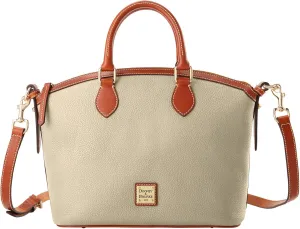 Dooney & Bourke Satchel Handbags for Women, Domed Leather Satchel Bag with Top Handles and Removable Crossbody Strap