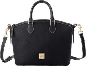 Dooney & Bourke Satchel Handbags for Women, Domed Leather Satchel Bag with Top Handles and Removable Crossbody Strap