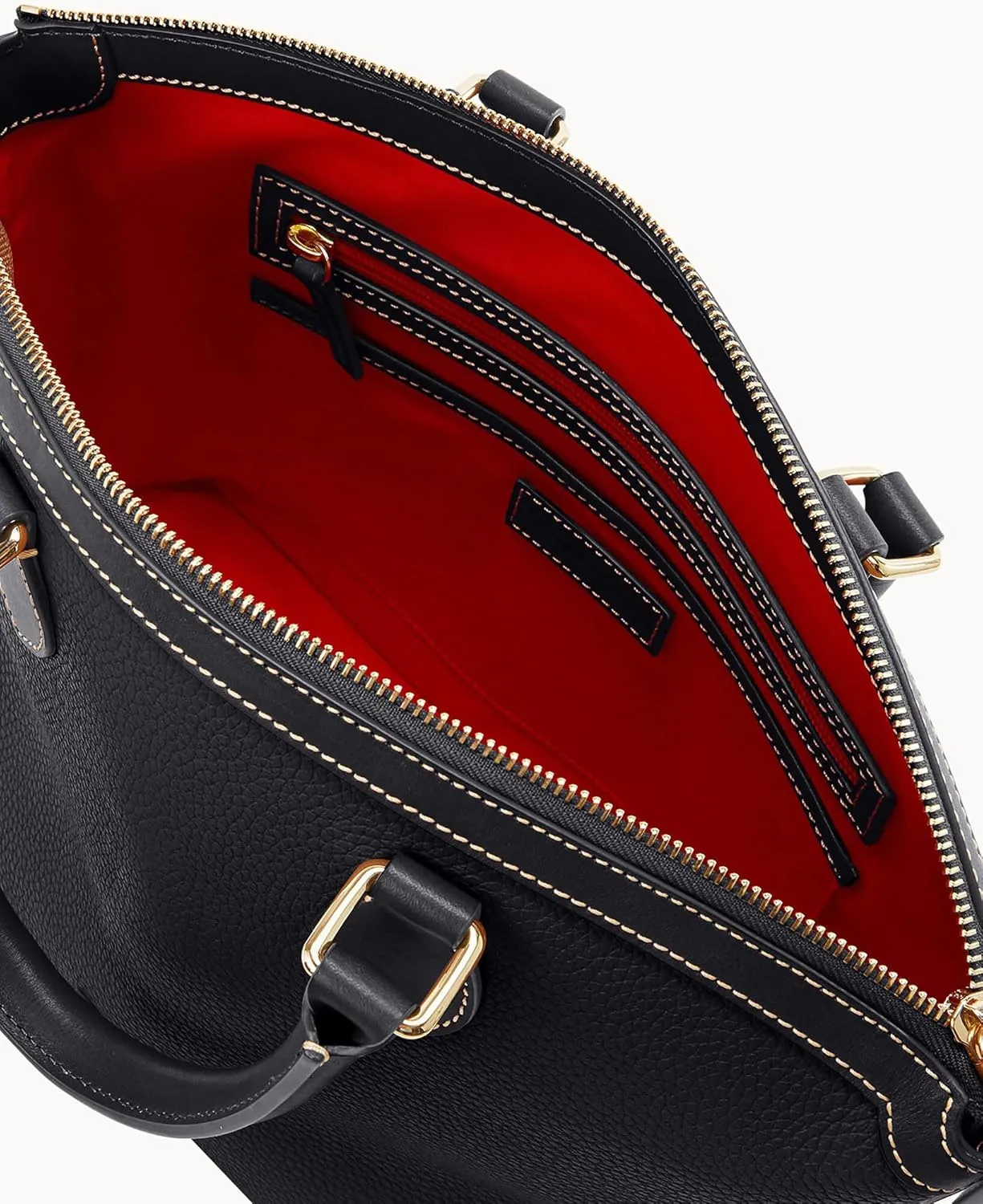 Dooney & Bourke Satchel Handbags for Women, Domed Leather Satchel Bag with Top Handles and Removable Crossbody Strap