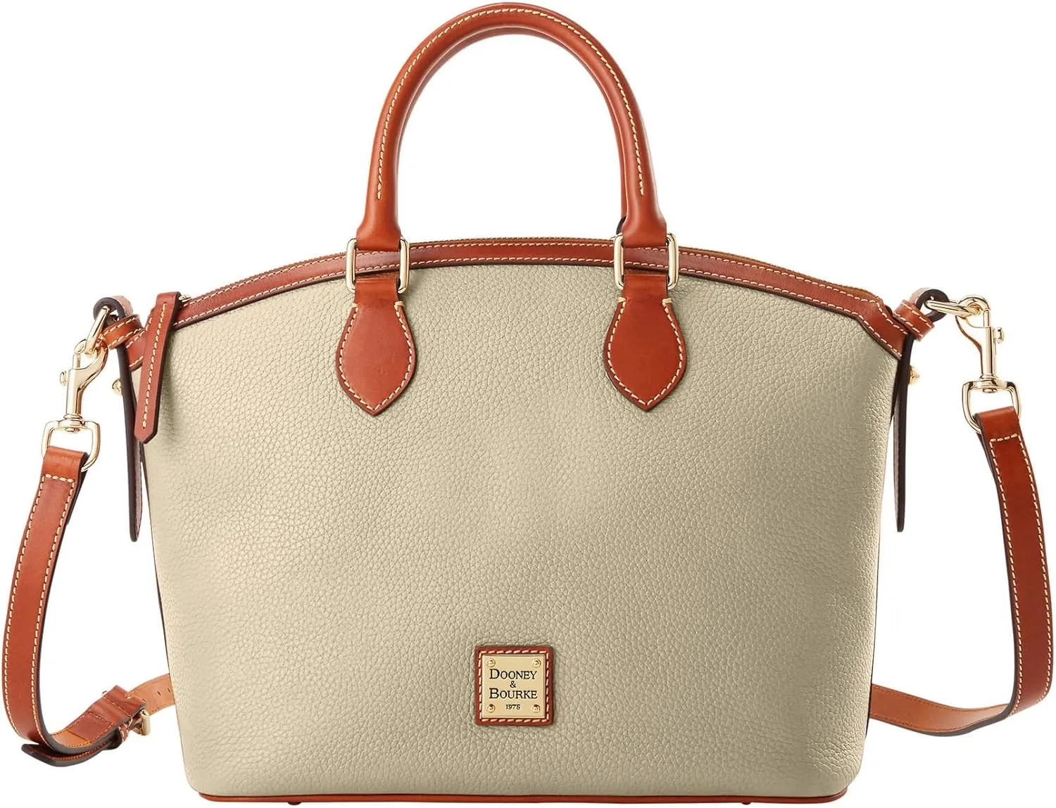 Dooney & Bourke Satchel Handbags for Women, Domed Leather Satchel Bag with Top Handles and Removable Crossbody Strap