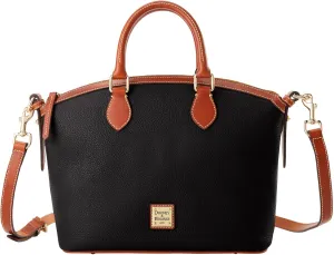 Dooney & Bourke Satchel Handbags for Women, Domed Leather Satchel Bag with Top Handles and Removable Crossbody Strap