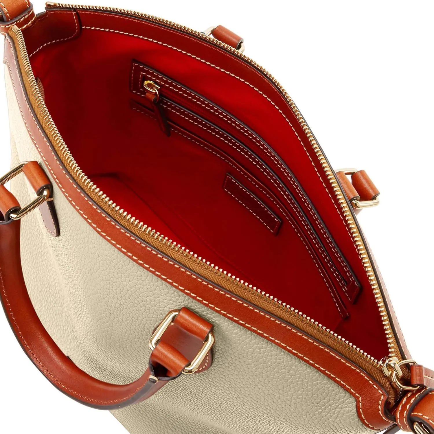 Dooney & Bourke Satchel Handbags for Women, Domed Leather Satchel Bag with Top Handles and Removable Crossbody Strap