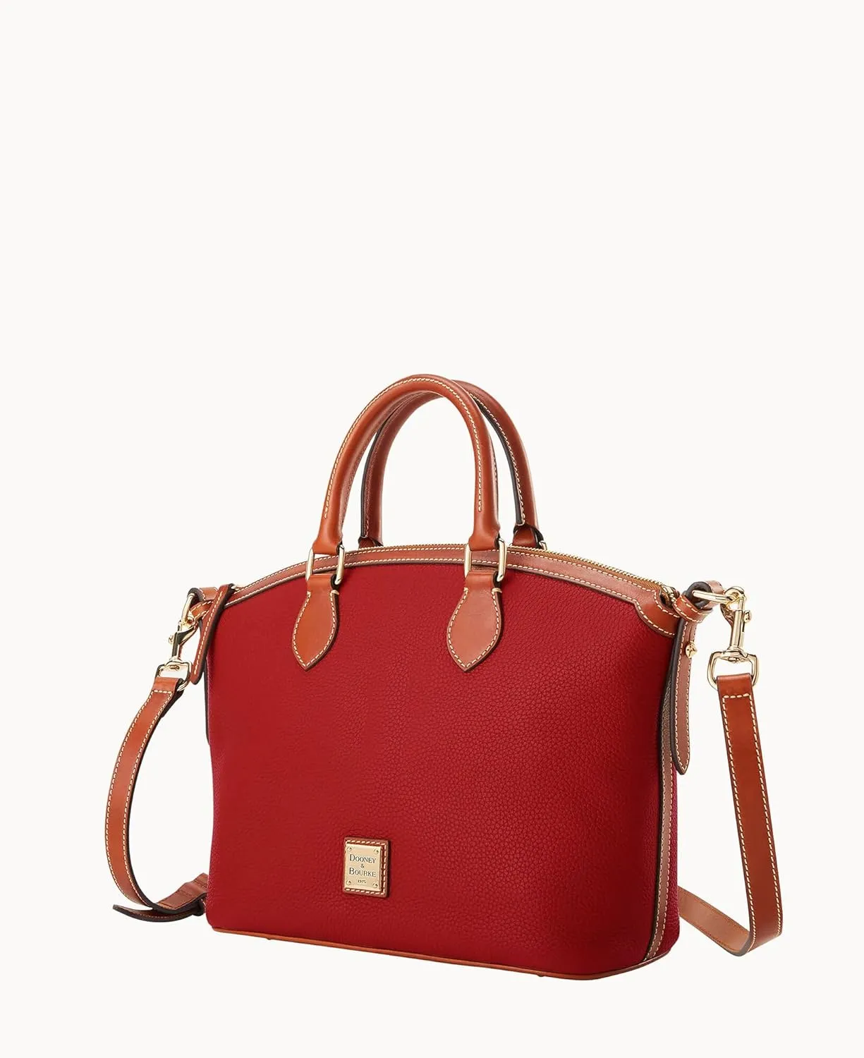 Dooney & Bourke Satchel Handbags for Women, Domed Leather Satchel Bag with Top Handles and Removable Crossbody Strap