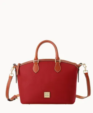 Dooney & Bourke Satchel Handbags for Women, Domed Leather Satchel Bag with Top Handles and Removable Crossbody Strap